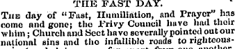 THE FAST DAY. Tub day of" Fust, Humiliat...
