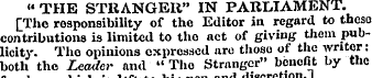 « THE STRANGER" IN PARLIAMENT. [The resp...