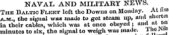 NAVAL. AND MILITARY NEWS. The Baltic Fle...