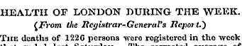 HEALTH OF LONDON DURING THE WEEK. {From ...