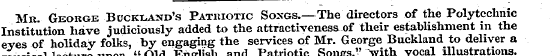 Mr. George Buckland's Patriotic Songs.—T...