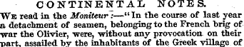 CONTINENTAL NOTES. We read in the Monite...