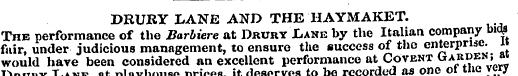 DRURY LANE AND THE HAYMAKET. The perform...