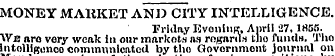 MONEY MARKET AND CITY INTELLIGENCE. Frid...