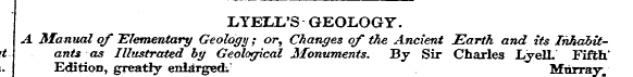 . a " . s a ' !LYEIX'S GEOLOGY. A Manual...