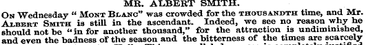 MR. ALBERT SMITH. On Wednesday " Mont Bl...