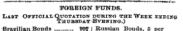 FOREIGN FUNDS. Last Official Quotation d...
