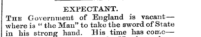 EXPECTANT. The Government of England is ...