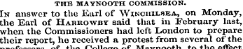 THE MAYNOOTH COMMISSION. In answer to th...