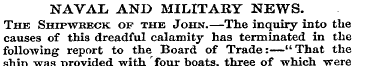 NAVAL AND MILITARY NEWS. The Shipwreck o...