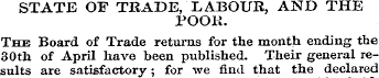 STATE OF TRADE, LABOUR, AND THE POOR. Th...