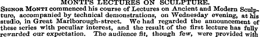 MONTI'S LECTURES ON SCULPTURE. Signor Mo...