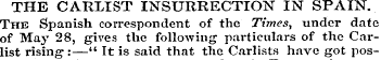 THE CARLIST INSURRECTION IN SPAIN. The S...