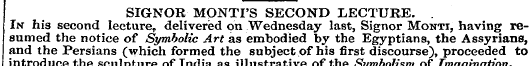 SIGNOR MONTI'S SECOND LECTURE. . In his ...