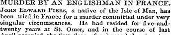 MURDER BY AN ENGLISHMAN IN FRANCE. John ...