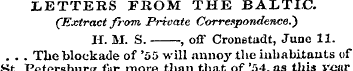 LETTERS FROM THE BALTIC!. (Extract from ...