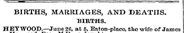 BIRTHS, MARRIAGES, AND DEATHS. BIRTHS. H...