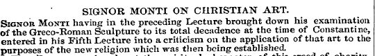SIGNOR MONTI ON CHRISTIAN ART. Signob Mo...