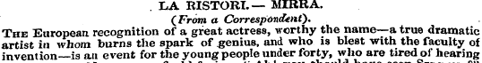LA RISTORI.— MIRRA. (From a CorrespdncUn...