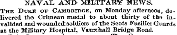 NAVAL AND MtCITAIMf NEWS. The Dukt. of C...