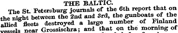 THE BALTIC. The St. Petersburg journals ...
