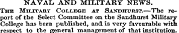 NAVAL AND MILITARY NEWS. The Military Co...