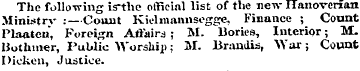 The following irthe official list of the...