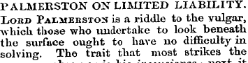FALMERSTON ON LIMITED LIABILITY. IiORD P...