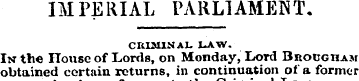 IMPERIAL PARLIAMENT. CRIMINAL LAW. In th...