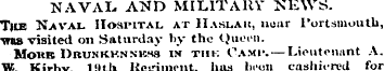 NAVAL AND MILITARY* NEWS. T»tE Naval Hos...
