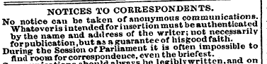NOTICES TO CORRESPONDENTS. T«n nntice ca...