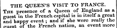 THE QUEEN'S VISIT TO FRANCE. The presenc...