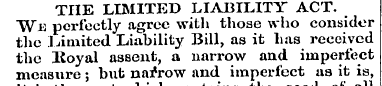 THE LIMITED LIABILITY ACT. ~We perfectly...