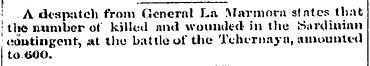 1 A despatch from General La Marmora sta...
