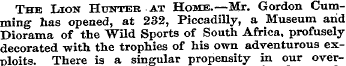 The Lion Hunter at Home.—Mr. Gordon Cumm...