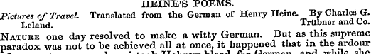 HEINE'S POEMS. Pictures of Travel. Trans...