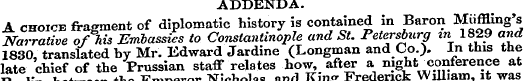 ADDENDA. A choice fragment of diplomatic...