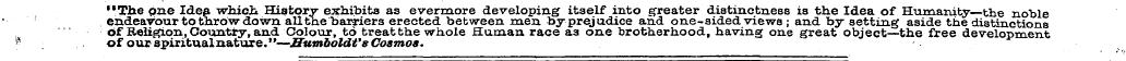 "The one Idea which History- exhibits as...