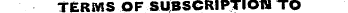 TERMS OF .SUBSCRIPTION TO