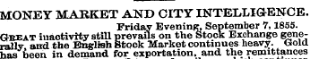 MONEY MARKET AND CITY INTELLIGENCE. Frid...