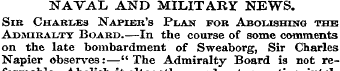 NAVAL AND MILITARY NEWS. Sir Charles Nap...