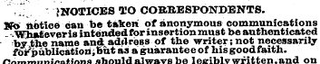 ?NOTICES TO CORRESPONDENTS. Wo notice ca...