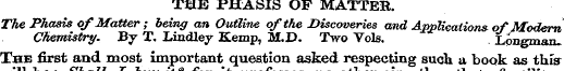 THE PHASIS OF MATTER. The Phasis ofMatte...