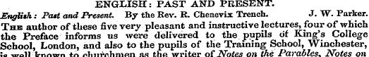ENGLISH: PAST AND PRESENT. English,: Pas...