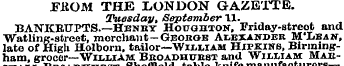 JFKOM THE LONDON GAZETTE. Tuesday, Septe...