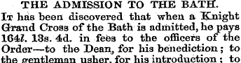 THE ADMISSION TO THE BATH. It has been d...