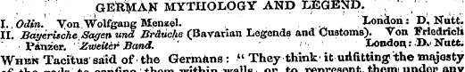 GERMAN MYTHOLOGY AND LEGEND. ; , I, Odin...