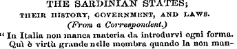 THE SARDINIAN STATES; THEIIt mSTOIVY, CI...