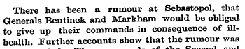 There has been a rumour at Sebastopol, t...