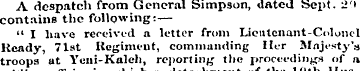 A despatch from General Simpson, dated S...